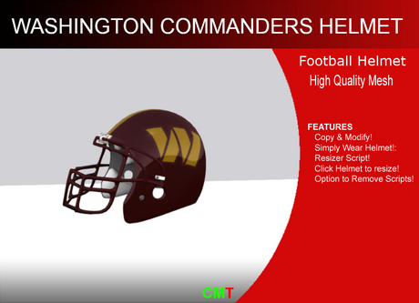 Second Life Marketplace - Washington Commanders Helmet